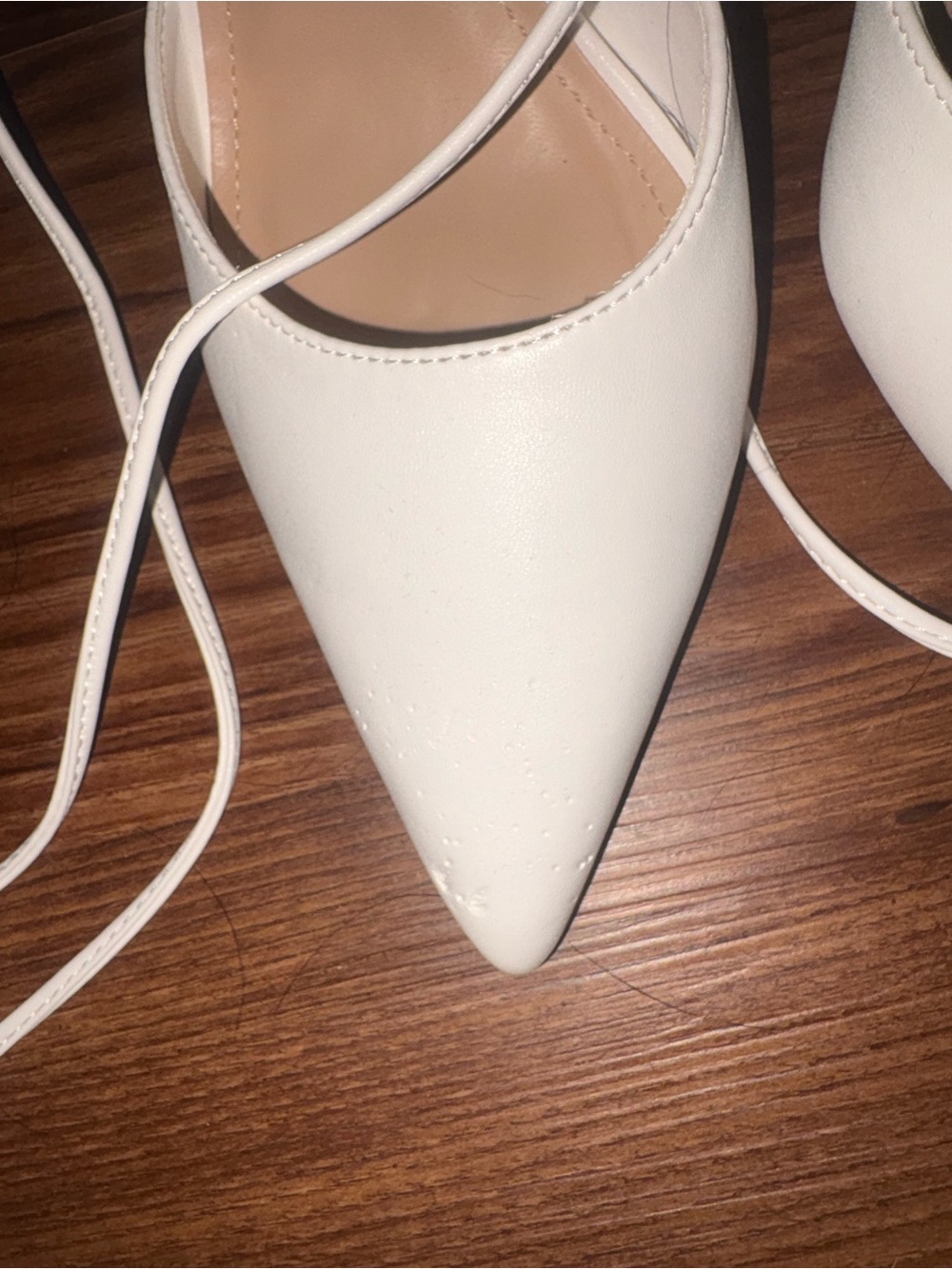 Women’s White Pointed Toe Lace-Up High Heels - Picture 5 of 5